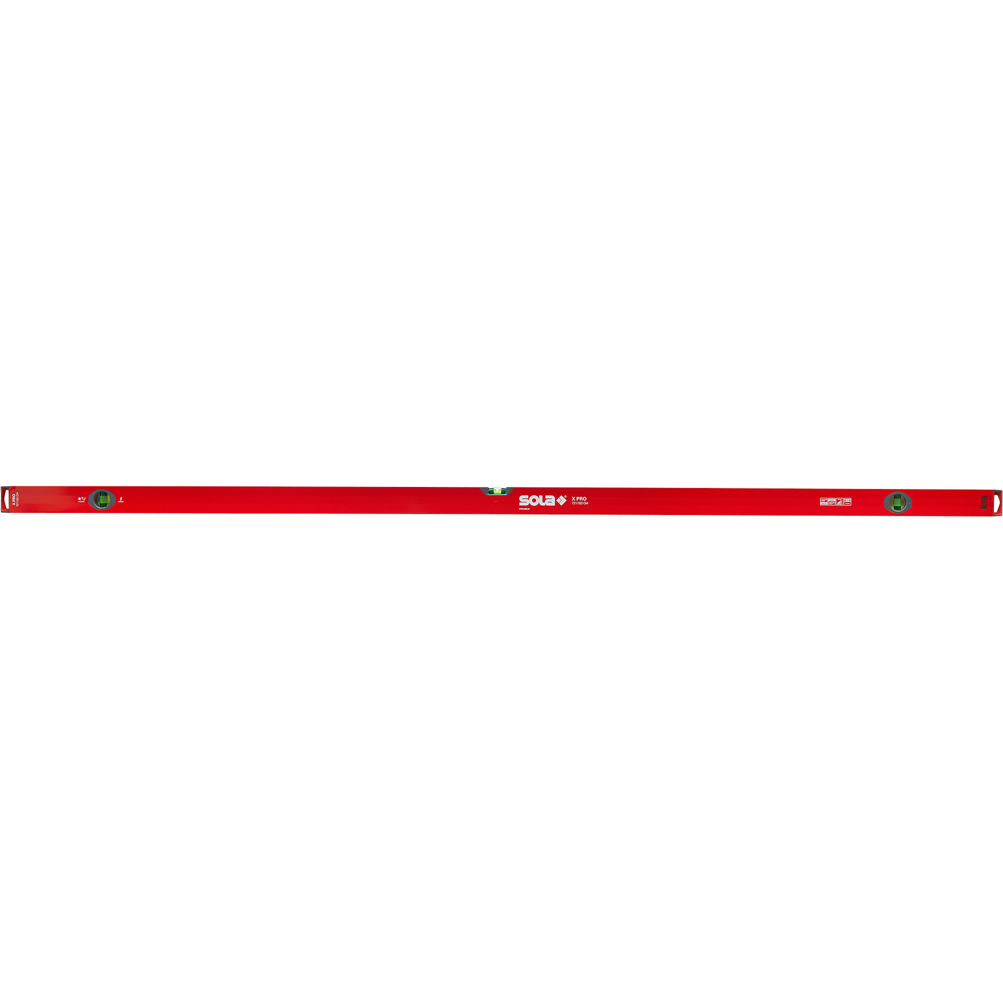 SOLA X-Beam Level - 72in., 3 Vials, Ergonomic Design, Model# LSX72